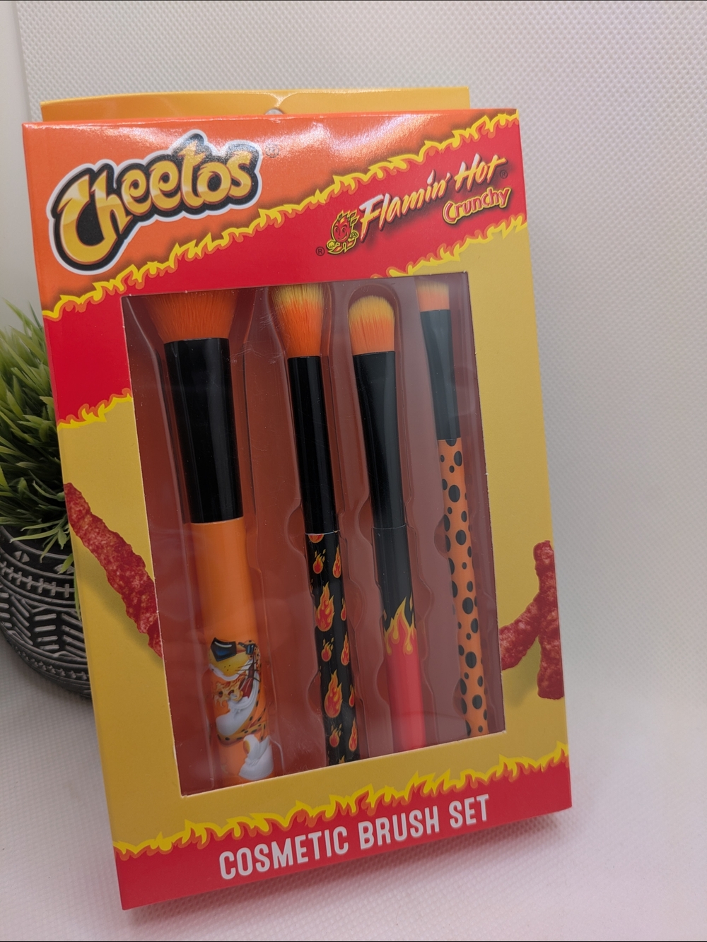 Cheetos Flamin' Hot Orange Cosmetic Brush Set - 4 Piece